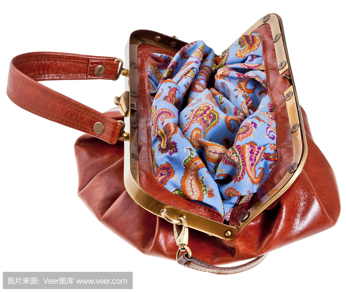 打開復古風格皮包旅行包