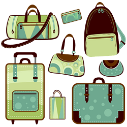 卡通旅行圖標旅行包