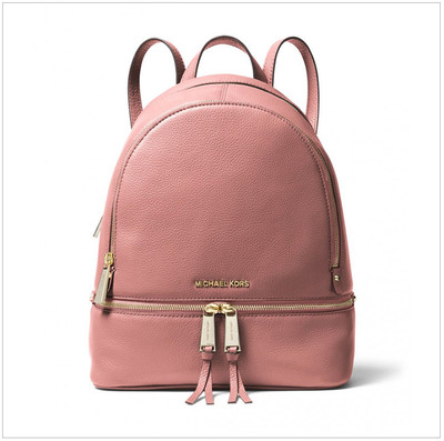 Michael Kors/邁克&middot;科爾斯 MK女士RHEA ZIP系列簡約皮質(zhì)雙肩包旅行包