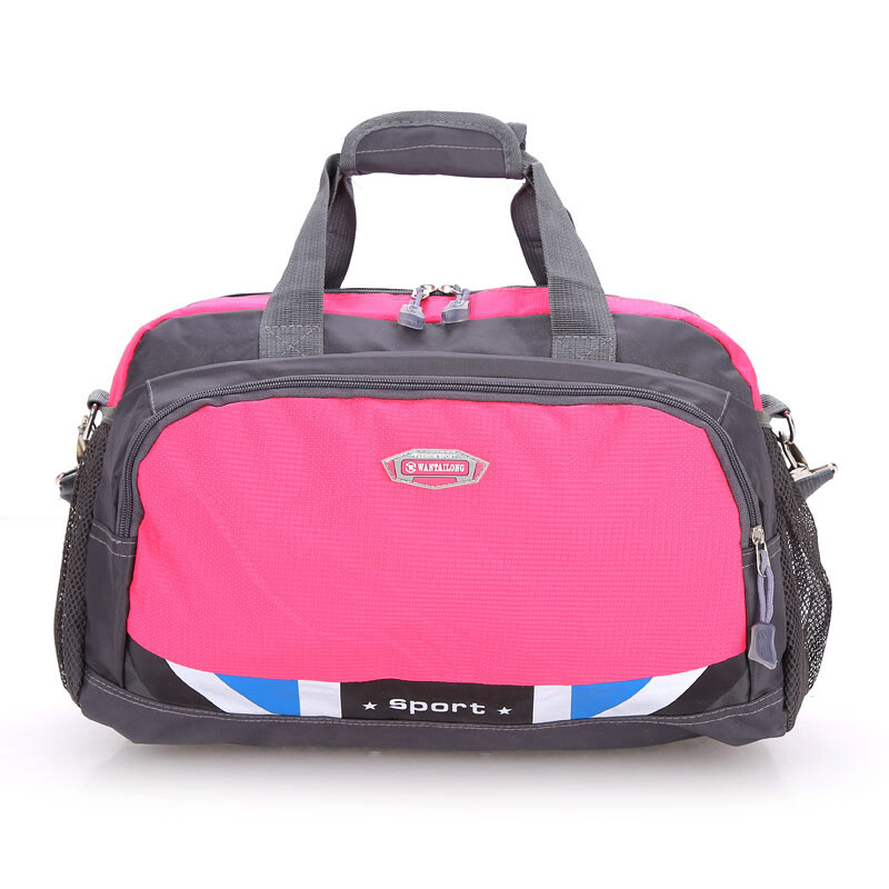 璽銼箱包 旅行包 防潑水男女戶外旅行手提包斜挎包 多功能時尚單肩包行李包訓練包 玫紅色