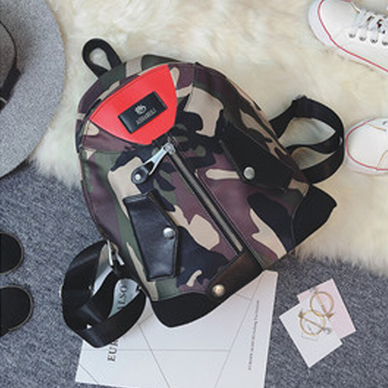 米匯多  衣服雙肩包女韓版個性學院風書包女學生牛津布小背包旅行包 黑